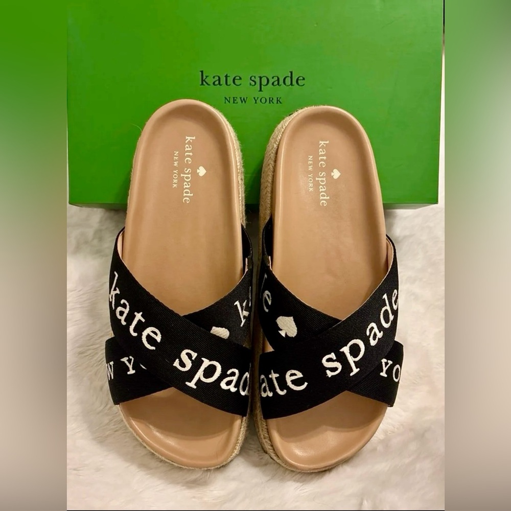 NWT—Kate Spade Piper Espadrille flatform Black, Size 8.5